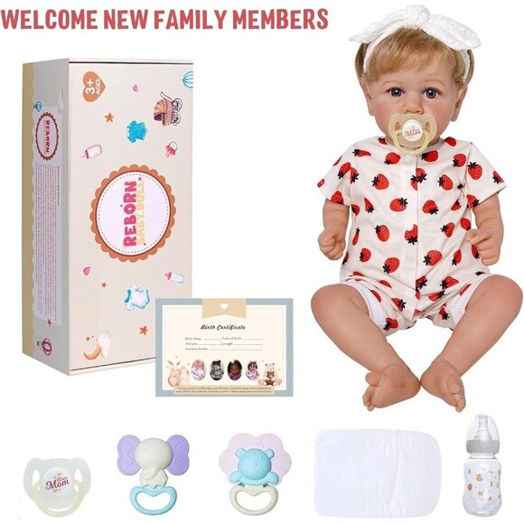 Lifelike Reborn Baby Dolls 20-Inch Soft Cloth Body for Kids 3+ & Collection - Picture 6 of 9